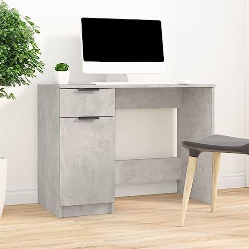 Generico Scrivania Grigio Cemento 100x50x75 cm in Legno Multistrato Mobili, Mobili da Ufficio (29,61KG)