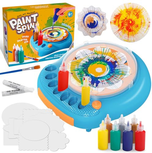 Paint Spin Art Machine Kit für Kinder, Kunst & Handwerk, Mal Spin Art Spielzeug-Kits für Jungen und Mädchen im Alter von 6, 7, 8 und 9 Jahren (Blau)