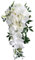 Wedding Bouquet for Bridal, Teardrop Bridal Bouquet Cascading Artificial Rose Bouquet for Bride Holding Wedding Centerpiece Decor White and Green, 9.8x21.6 Inch
