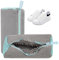 Cong.Lai 2er-Pack Schuhwaschbeutel Waschmaschine - Wiederverwendbarer - Robuster Wäschesack 40x20cm mit Reißverschluss - Perfekt für Schuhschutz (Grau)