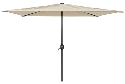 Arreditaly Ombrellone Rettangolare 3 x 2 M Da Giardino Parasole Per Balcone Con Air Vent Apertura A Manovella Anti UV Idrorepellente Per Mare Spiaggia Piscina Terrazzo Design Bahamas (Beige)