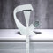 Rubinetto per lavabo, bianco, a cascata, design moderno, miscelatore monocomando monocomando per lavabo, miscelatore freddo e caldo