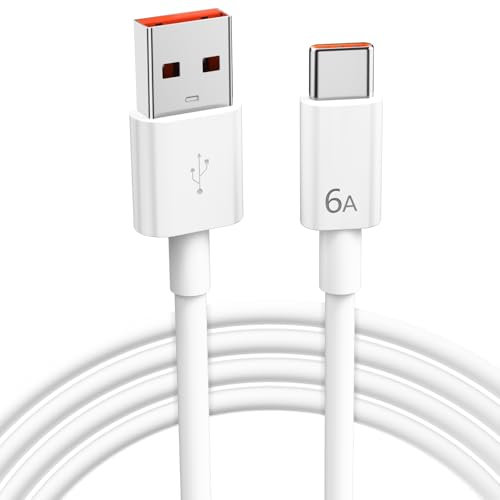 Cavo USB Type-C 2M,Cavo USB C 100W 6A Supercharge Cavo di Ricarica per HUAWEI HONOR Magic6 Lite 90 Lite 200 Lite 5G,100W Ricarica Rapida Cavo per Huawei Supercharge per Huawei Pura 70 P60 Mate 60 Pro
