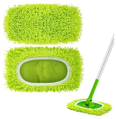 Bieiyhe 2 Pièces Lingettes Reutilisable pour Swiffer Wetjet Microfibre Lavable, Chiffon de Serpillière Microfibre pour Swiffer Sweeper, Recharge Balai Serpillere pour Le Nettoyage des Surfaces