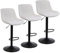 Ermnois Juego de 3 taburetes Altos de Cocina taburetes de Bar giratorios con Respaldo,sillas de Bar Modernas Ajustables,Taburete Alto sin Brazos de Piel sintética para Isla de Cocina,Color Blanco