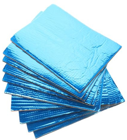 JECOMPRIS 10 Pièces D'Isolation Phonique En Coton Panneau D'Isolation Thermique Auto-Adhésif Tapis De Couvertures Insonorisantes Matériau Insonorisant Isolation De Voiture