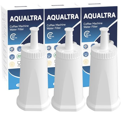 AQUALTRA Coffee Machine Water Filter Compatible with Sage SES875, SES008, SES810, SES878, SES008WHT0NEU1, SES880/920/980/990/500, Breville BES Series, 3 Pack