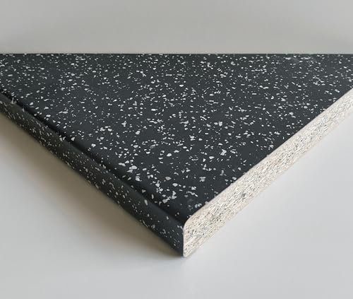 Top Per Cucina Piano Cottura In Laminato Stratificato HPL sp mm 38 x 1200 x 600 - VARI COLORI (Nero brillante, cm. 120 x 60)