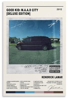 CHIMOSHEJI Poster, Motiv: Kendrick Lamar Good Kid Poster, Wandkunst, dekoratives Gemälde, Schlafzimmer, 30 x 45 cm, ungerahmter Stil