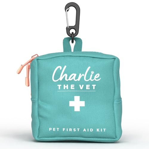 Dog First Aid Kit/Pet First Aid Kit - 20 Essential Premium Items + Vet Video Guides | Bandages, Tick Removers, Saline Pod, Vet Wrap & More | Clips to Lead/Harness for Easy Access
