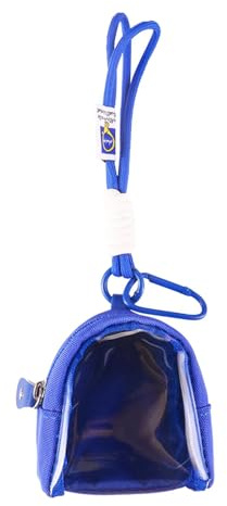 Transparente Display-Tasche – tragbare Puppen-Tragetasche – staubdichte Ohrstöpsel-Organizer-Tasche, Sammlerstück-Vitrine mit Reißverschluss, Umhängeband für Lippenstifte, Schlüssel, Kopfhörer, blau,