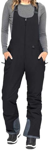 YULONGESS Skihose Dame Winter Winddichte Softshellhose Wasserdicht mt Abnehmbaren Hosenträgern Snowboardhose Outdoor Hosenträgerhose Atmungsaktive Ski Pant Stretch Ski Hose Frauen Skihose Thermohose