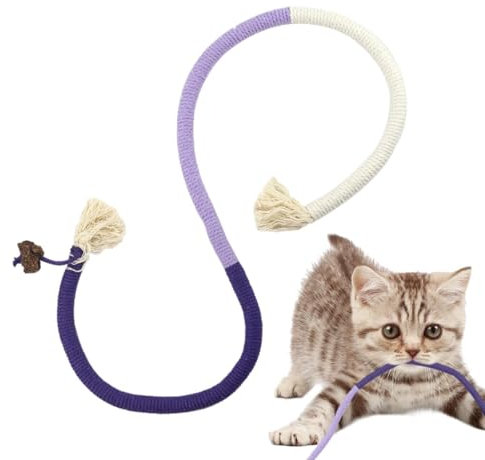 Gwtdtoad Katzenschnurspielzeug, Beißspielzeug für Katzen, Mit Katzenminze-Duft, interaktivem Katzenspielzeug, natürliches Zahnungsspielzeug für Katzen, Bewegung und Spaß