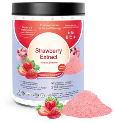 Poudre de fraise - Extrait standardisé 200g pur 100% naturel - Pour soupe, jus, et pâtisseries