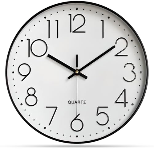Delgeo Moderne Wanduhr Dekoration ohne Ticken, Wanduhr für Dekoratives Zuhause/Büro/Küche