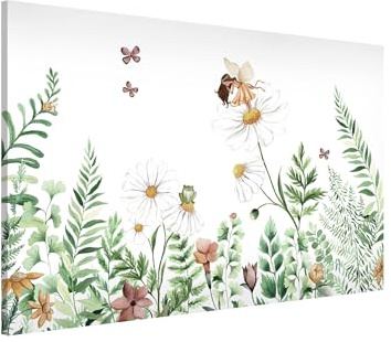 Magnettafel Pinnwand für Magnete Kinderzimmer Magnetboard - Magnetwand Made in Germany - Fee Aquarell Notiztafel grün Mädchen Jungen Visionboard WBMT_7362 (60x40cm)