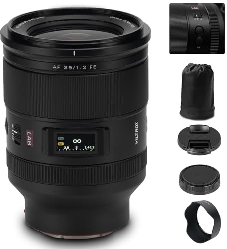 VILTROX 35mm F1.2 Lab FE Plein Format pour Sony E, autofocus avec Moteur HyperVCM Objectif, pour Sony E Monture A7SIII A7III A7RIII A7IV A7RIV A9 A1 FX3 A7RV ZVE1 A7CR A7CII A93