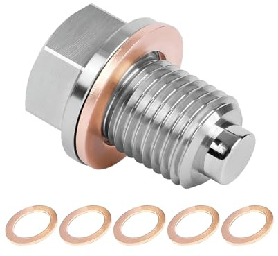 JNNJ Tapón Magnético Drenaje Aceite M12x1.5 para Motor | Limpieza Sencilla, Arandelas De Cobre Incluidas, Diseño Reutilizable, Mantenimiento Diario, Accesorios Automotrices