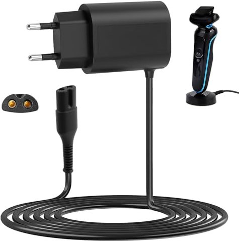 12V 400mA Ladekabel für Braun Rasierer Series 9, 8, 7, 6, 5, 3, 1 und Epilierer Silk-Epil 9, 5, 7, Trimmer Ladegerät Ersatz Netzteil, Kompatibel mit Braun Rasierer und Epilierer, Schnellladefunktion,