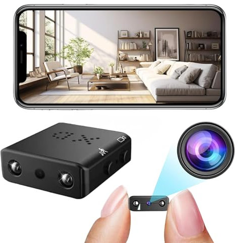 Petite Camera Espion,Mini Camera Espion sans Fil,Caméra Espion,avec Vision,Mini Caméra De Nounou pour Animal Domestique Bébé,Intérieur Et Extérieur Télécommande 1080p,Application pour Téléphone