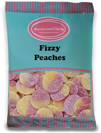 Sweets and Candy® Fizzy Peaches 1Kg - Retro Peach Gummy Sweets with a Fizzy Sugar Coating - Bulk 1 Kilo Bag - A Perfect Pick and Mix Gift Idea - Share Size Pick n Mix Bags