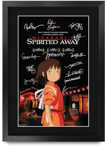 HWC Trading Spirited Away (2001) Rumi Hiiragi Geschenke Geduckter Poster Signiertes Autogramm Foto für Fans von Film Memorabilien - A3 Gerahmt