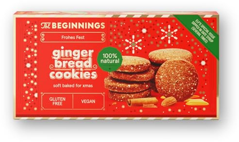 The Beginnings Almond Gingerbread Cookies 80g – Soft-Baked Gluten Free, Oat-Free, Vegan & Dairy Free, No Refined Sugar, Molasses & Date Syrup, Free From Cookies