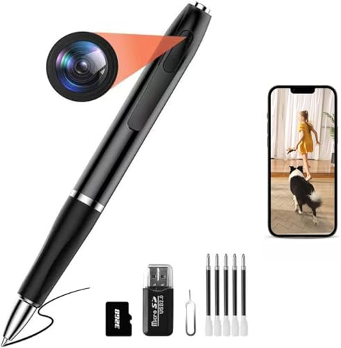 ohatan Mini videocamera nascosta, telecamera spia da 32 GB, 1080p, portatile, mini telecamera di videosorveglianza con rilevamento del movimento, per casa, ufficio, supporta scheda SD da 256 GB