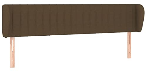 Foknhdi Dunkelbraunes Bettkopfteil 203x23x78/88 cm, Lärche/Polyester, höhenverstellbar, gepolstert, Einzel-/Doppelbett