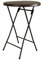 Nexos Trading Stehtisch Partytisch Bistrotisch Bartisch Klapptisch klappbar braun Rattan-Optik Metallgestell H 110cm Ø 80cm