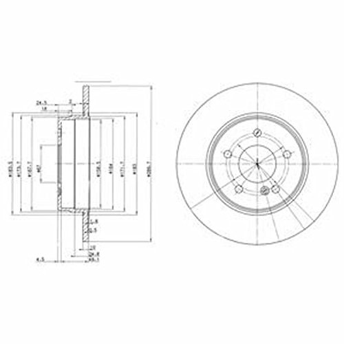 DELPHI 2x Bremsscheibe Hinten Ø290mm Höhe: 55mm Dicke: 10mm voll BG3239C