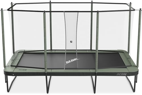 ACON 16 HD Rechteckiges Trampolin mit Sicherheitsnetz & Leiter – Robuster Stahlrahmen, Dual‑Layer‑SafeMat‑System, ASTM‑ & CE‑Zertifiziert für sicheren Familienspaß