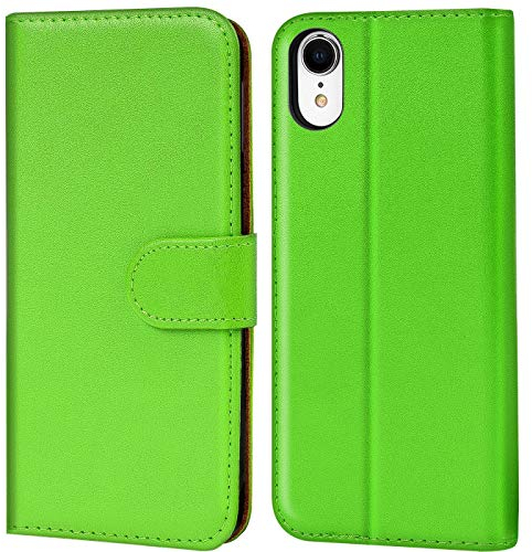 Verco iPhone XR Hülle, Handyhülle für Apple iPhone XR Tasche PU Leder Flip Case Brieftasche - Grün