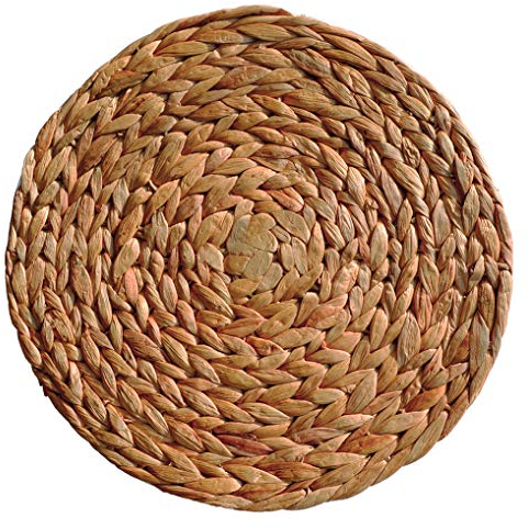 EME Bajo Plato de Jacinto Natural. Salvamantel Fabricado de Forma 100% Artesanal con Fibras Naturales, Jacinto Natural. Diámetro: 35 cm. El Pack Contiene: 24 Unidades.