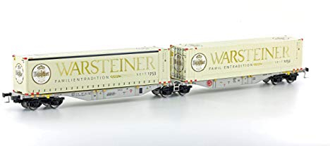Mehano 58959 H0 Containertragwagen Sggmrss 90 grau m. 2X Warsteiner Container