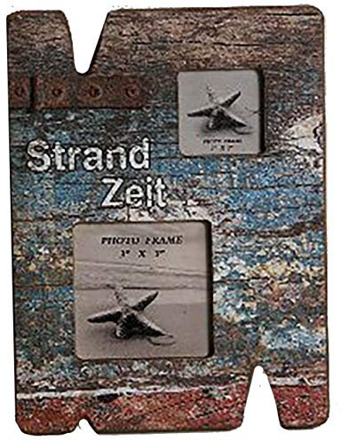 maritime Holz Serie Shabby ┼ Bilderrahmen diverse Ausführungen ┼ Holz Boje ┼ Leuchtturm ┼ Anker (Bilderrahmen Strandzeit 20x15cm)