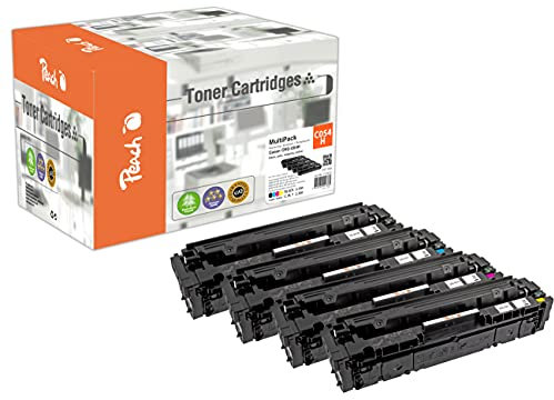 Peach H203-CF540/1/2/3-C05 Spar Pack Tonermodule XL (BK, C, M, Y) ersetzt Canon CRG-054H, 3028C002, 3027C002, 3026C002, 3025C002 für z.B. Canon iSENSYS MF 643 Cdw, Canon Color imageCLASS MF 640