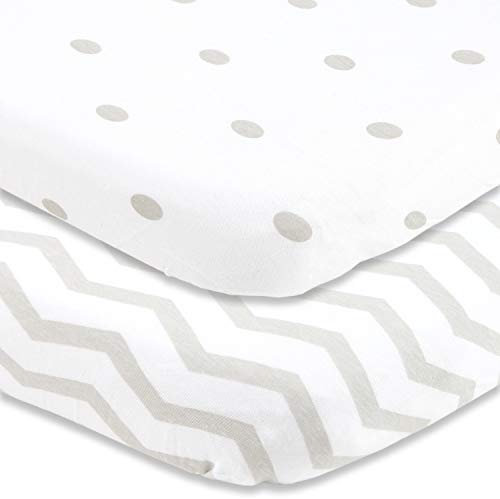 Bassinet Sheets 20x30 Inch for Graco Travel Lite Crib, Sense2Snooze, My View 4 in 1, Dream Suite and Guava Lotus Bassinet – Snuggly Soft 100% Jersey Cotton Fitted – 2 Pack