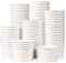 MATICAN Paper Ice Cream Cups, 100-Count 163ml Disposable Dessert Bowls for Hot or Cold Food, 163-Milliliter Party Supplies Treat Cups for Sundae, Frozen Yoghurt, Soup, White
