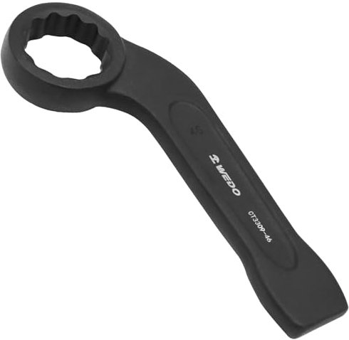 WEDO Schlag-Ringschlüssel,Ringschlüssel,Schraubenschlüssel,40 Chromstahl,Metrisch,SW 22mm,Länge 140mm,schwarzer Spray auf der Oberfläche,Verschleißfestigkeit Ringschraubenschlüssel