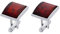 AMBEDORA Herren Sterling-Silber 925 Manschettenknöpfe mit Bernstein, Moderne Rechteckige Form, Naturbernstein in der Farbe Cognac, Geschenkset