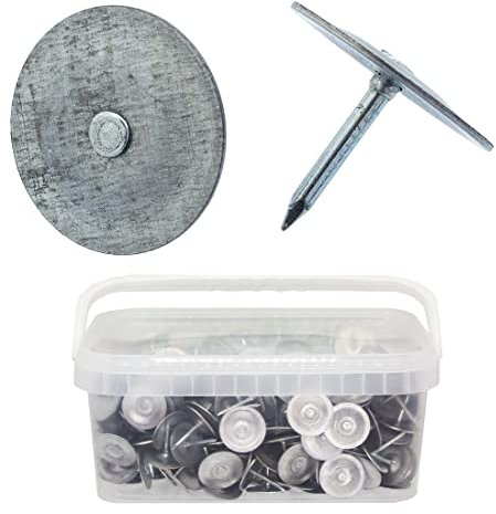 Clous de toiture 2,8 mm x 28 mm avec rondelles en feutre dans une boîte en plastique 2,5 kg