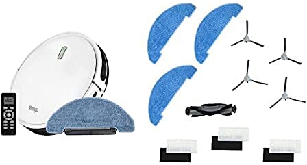 Venga! Aspirapolvere Robot Lavapavimenti, RVC 3000, Bianco - con Kit di Ricambi (4 Spazzole Laterali, 1 Spazzola a Rullo, 3 Panni, 3 Set Filtri)