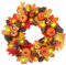 Couronne d'automne pour porte d'entrée, décorations d'Halloween, couronne de Thanksgiving avec citrouille, feuilles d'érable, baies, couronne de porte d'automne (45 cm à A)
