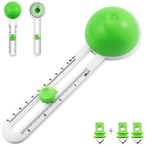 YETOOME Taglierina circolare per carta, taglierina circolare per tagliare la carta, strumento per scrapbooking, con 3 lame sostituibili per arte e artigianato fai da te, creazione di biglietti (verde)