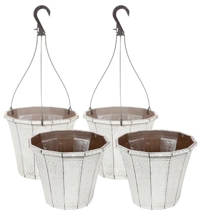 YouGarden Callista Vintage Collection, 2 x 25cm Hanging Baskets and 2 x 30cm Planters, Ready to Plant and Display