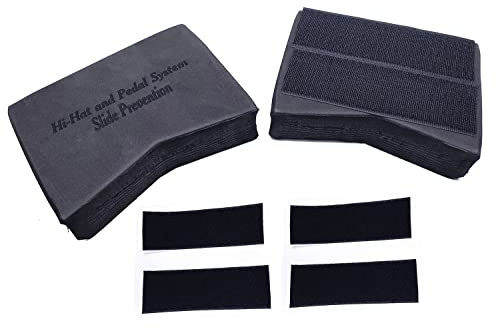 TUOREN Set of 2 Drum Block Hi-Hat and Pedal Anchor System Stops Drum kit Creep & Slipping Drum Set Accessory & Gift (Black)