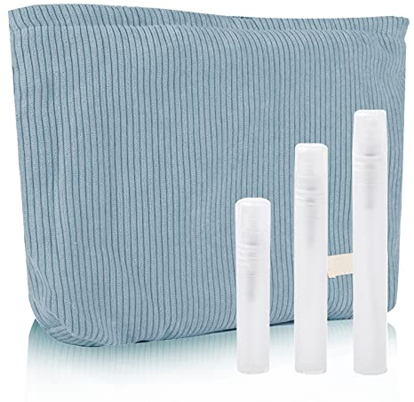 BSITSSS Kulturtasche Kosmetiktasche, Reise Kulturtasche mit 3 Reiseflaschen, Multifunktionaler Make Up Tasche Waschtasche Travel Bag Beauty Case für Reisen Kinder Frauen Mädchen Damen(Blau)