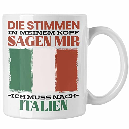 Trendation - Italien Tasse Urlaub Heimat Geschenk Spruch Italiener Geschenkidee (Weiß)
