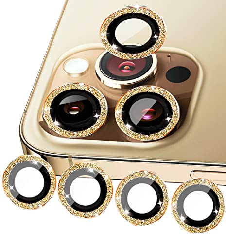 ULITIQ Kompatibel mit iphone 11/11 Pro/ 11 Pro Max/ 11 Mini Kameraschutz Bling, iphone 11 Kamera Schutz, 11 Serie Panzerglas Kamera Abdeckung Glitzer, Linse Kameraabdeckung, (Gold)